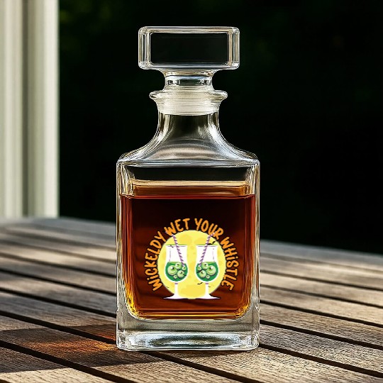 Wickedly Wet Your Whistle Bartender Halloween Whiskey Decanters