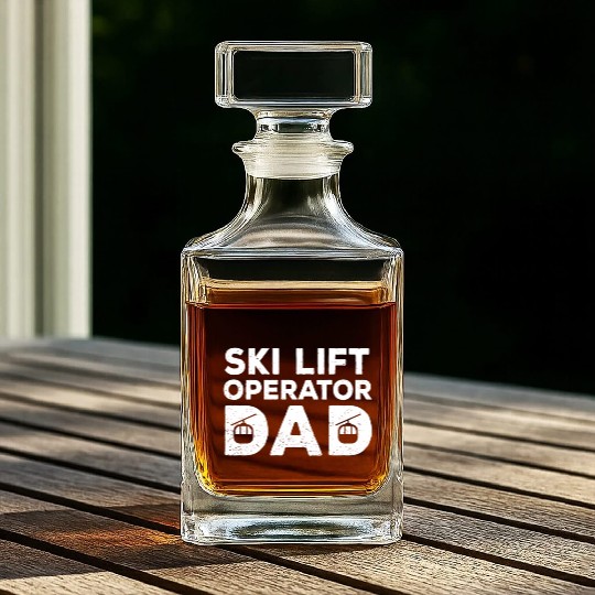 Ski Lift Operator Dad Outfit Father's Day Whiskey Decanters