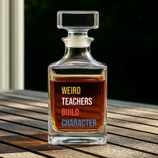 Weird Teachers Build Character Whiskey Decanters