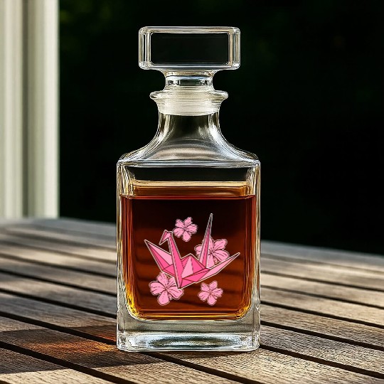 Sakura Origami Artisan Whiskey Decanters
