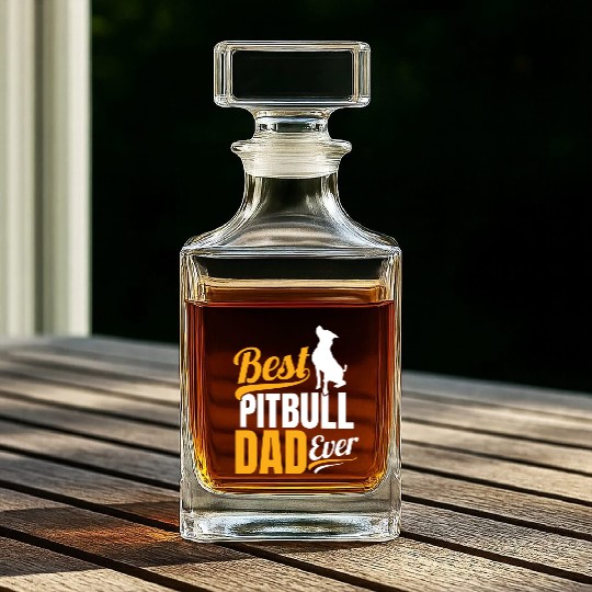 Mens Best Pitbull Dad Ever Whiskey Decanters