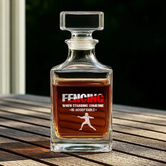 Fencer Fight Sport Fencing Tradition Whiskey Decanters