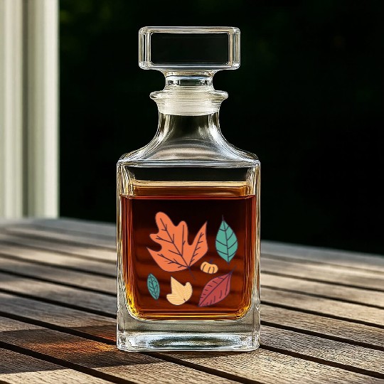 Fall Leaves Embrace the Beauty of Autumn Whiskey Decanters