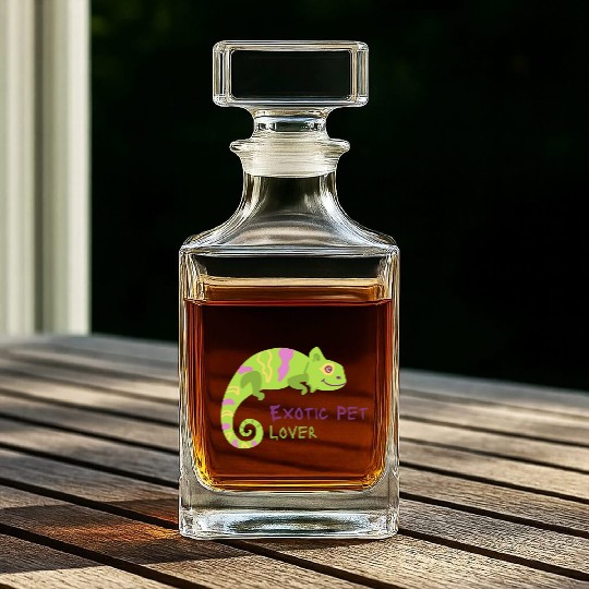 Green Chameleon Lizard Exotic Pet Lover Whiskey Decanters