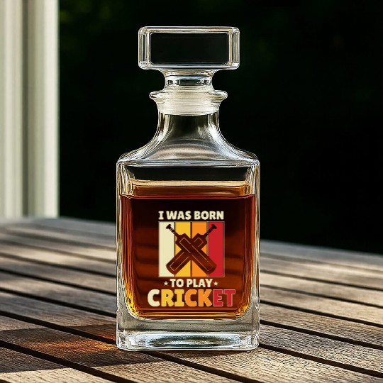 I Was Born To Play Cricket Whiskey Decanters