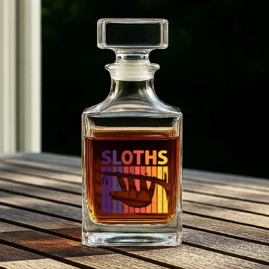 Vintage Sloth Whiskey Decanters