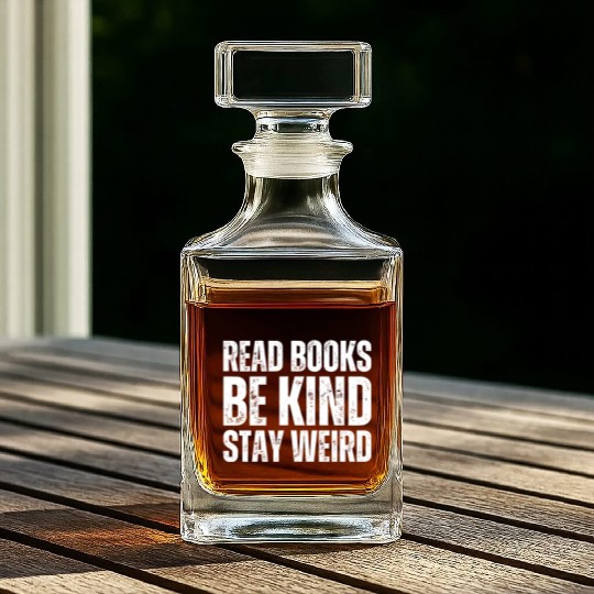 Read Books Be Kind Stay Weird Teacher Whiskey Decanters