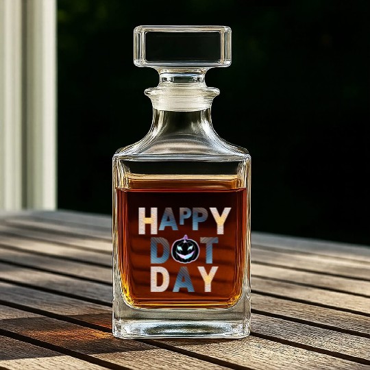 Happy dot day pumpkin polka dot Whiskey Decanters