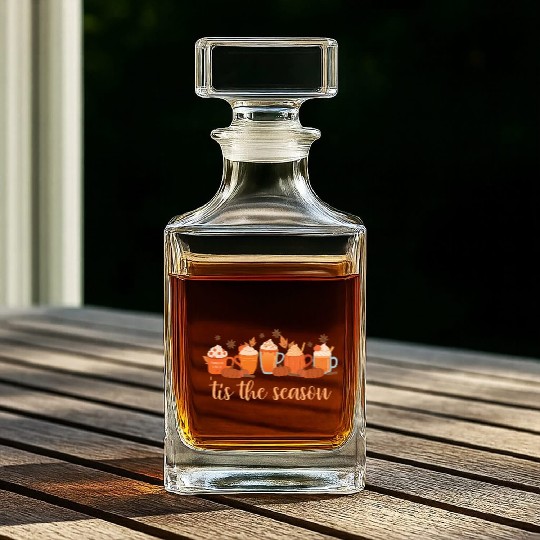 Tis The Season Pumpkin Spice Fall Autumn Season Whiskey Decanters