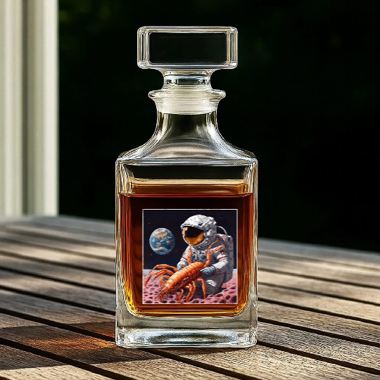 Astronaut in space with shrimp Whiskey Decanters