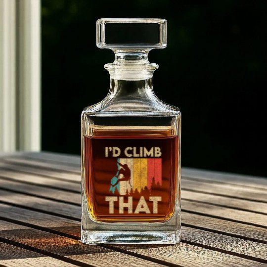 I'd Climb That Funny Vintage Rock Climbing Boulder Whiskey Decanters