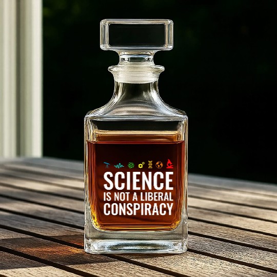 Science is not a liberal conspiracy Whiskey Decanters