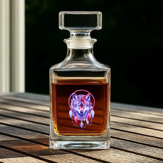 Whimsical Wilderness Wolf Whiskey Decanters