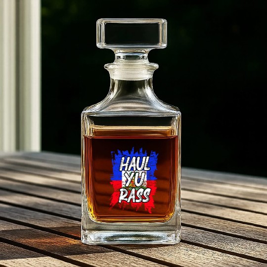 Haul Yu Rass Afro Pride Kriol Haiti Flag Whiskey Decanters