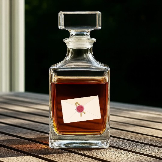 closed envelope with seal Whiskey Decanters