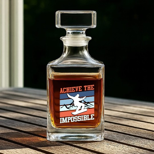Snowboard Winter Park Achieve the Impossible Whiskey Decanters