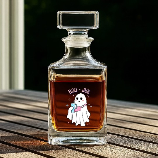 BOO-JEE Spooky Cute Ghost Halloween Costume Design Whiskey Decanters