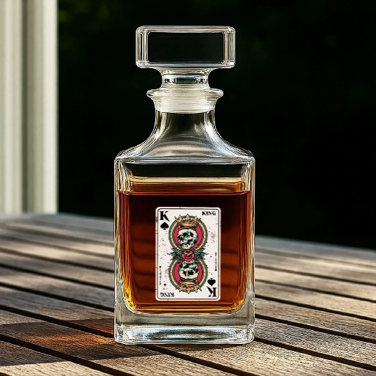 King on Spades Horror Halloween Card Game Creepy Whiskey Decanters