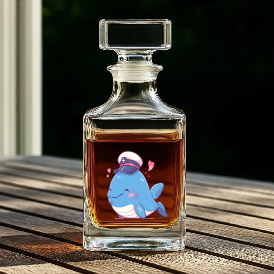 Whale Sailor Cap Boat Captain Cap Boating Whale Whiskey Decanters