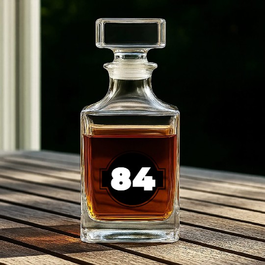 Congratulations 84 Years Old - Number Eighty-Four Whiskey Decanters