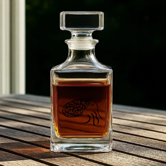 Octopus reduced to the body, eye and tentacles Whiskey Decanters