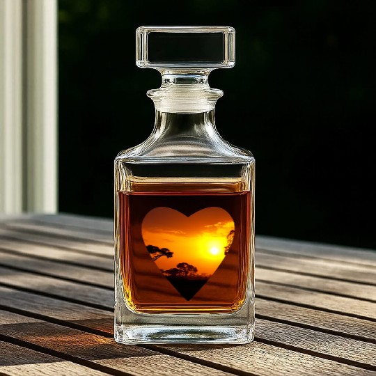 LOVE of African Heart Whiskey Decanters