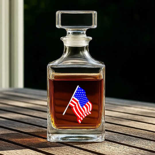 Flag of USA, stars and stripes Whiskey Decanters