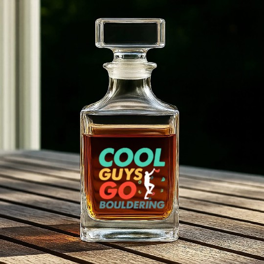 Cool Guys Go Bouldering Climbing Boulder Whiskey Decanters