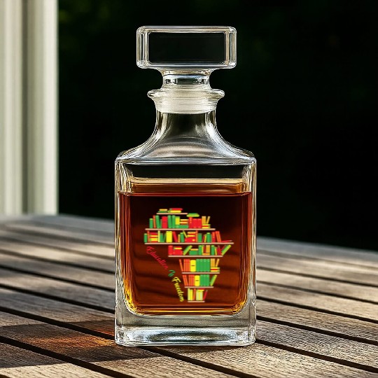 Education Is Freedom Juneteenth Reading Book Lover Whiskey Decanters