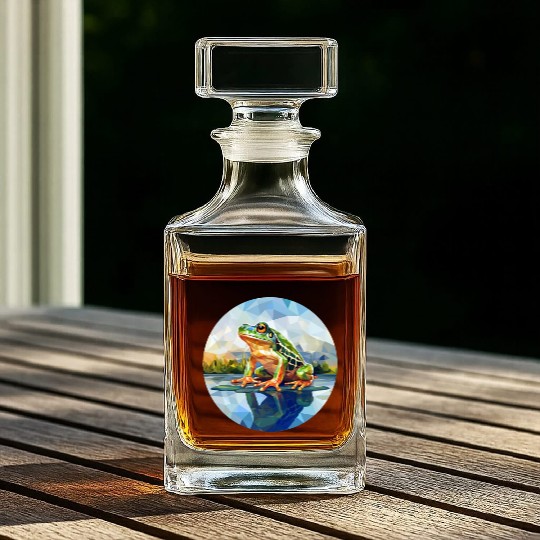Polygonal frog in the rpound Whiskey Decanters