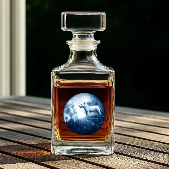 Bull Terrier Dog Moon Dog Mom Dad Women Men Dog Whiskey Decanters