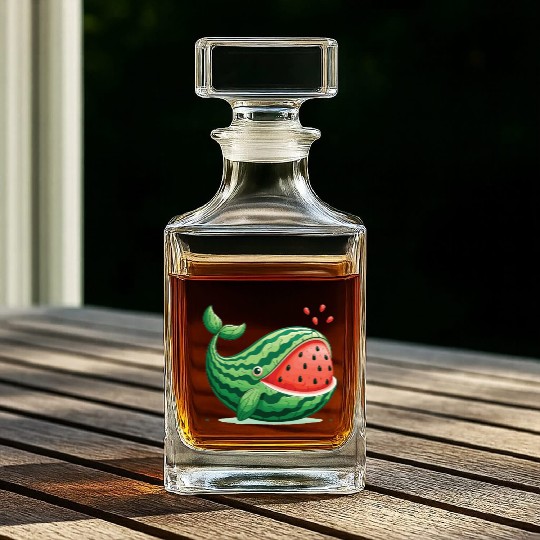 Melon Whale Funny Animal Made Of Vegetables Whiskey Decanters