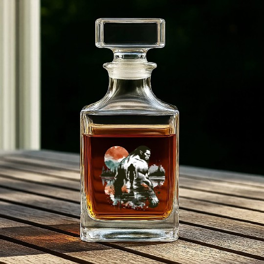 An Ogre's Autumn Journey - Ink and Color Fusion Whiskey Decanters