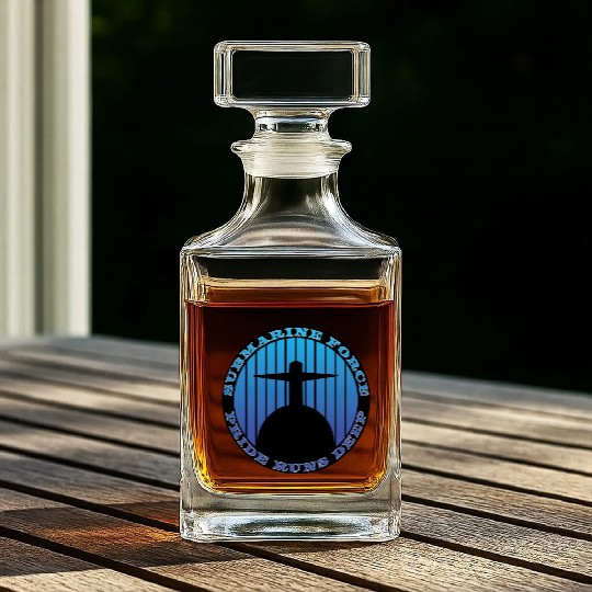 Submarine Force Pride Runs Deep Ocean Blue Whiskey Decanters