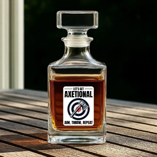 Axetional Axe Throwing Bullseye Aim Throw Repeat Whiskey Decanters
