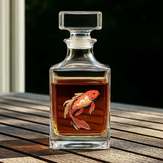Koi Fish Japanese Carp Pond Whiskey Decanters