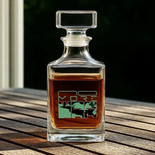 Peace, No more war, Vintage military aircraft Whiskey Decanters