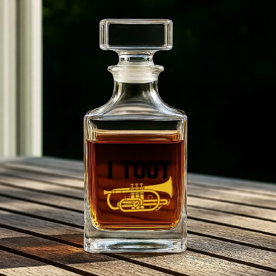 I Toot Funny Mellophone Player Jazz School Band Whiskey Decanters