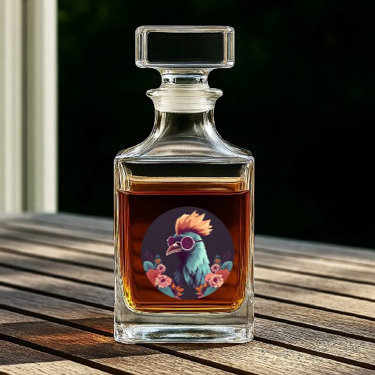 80s 90s Vintage Chicken Style Whiskey Decanters