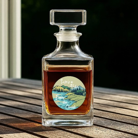 Hiking Whiskey Decanters - Life Is A Hike Enjoy the Climb