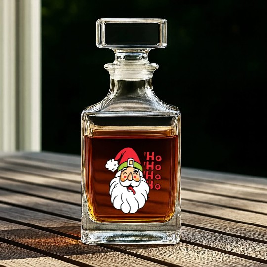 Santa Claus Face Whiskey Decanters Christmas HO HO HO HO