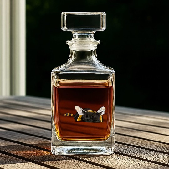 Fuzzy Little Bumblebee Kitty Whiskey Decanters