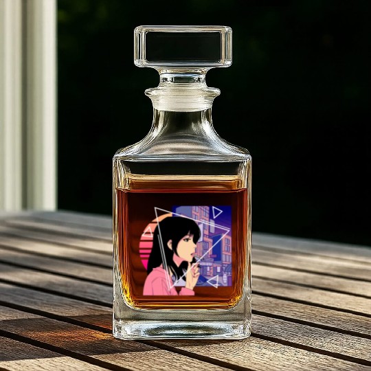 Retro 80's Japanese Lofi Vaporwave Aesthetic Sad A Whiskey Decanters