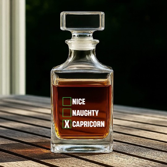 Nice Naughty Capricorn Funny Horoscopes Whiskey Decanters