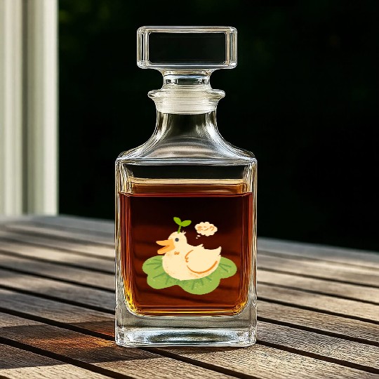 Duck Plant Cute Ducky Japan Kanji Honk Funny Pet Whiskey Decanters