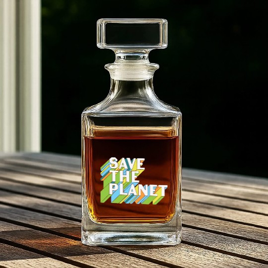 Happy Earth Day Save The Planet Whiskey Decanters