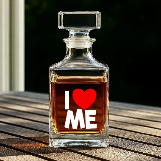 I Love Me Red Heart Self Love Affirmation Whiskey Decanters