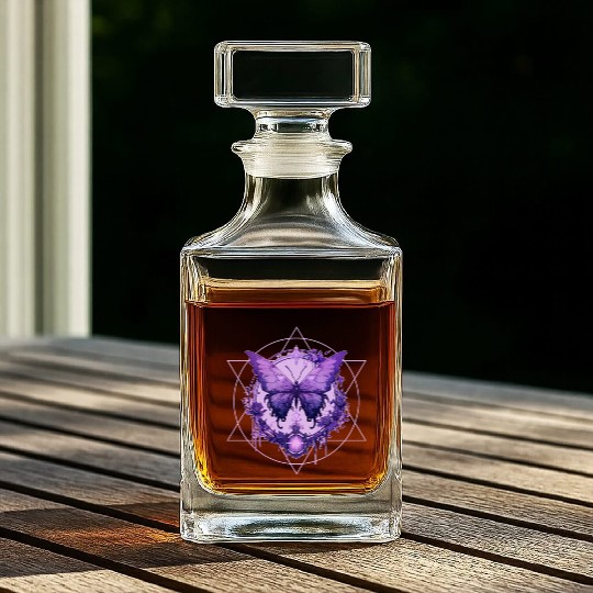 Enchanted Butterfly Witchcraft Fairycore Ethereal Whiskey Decanters