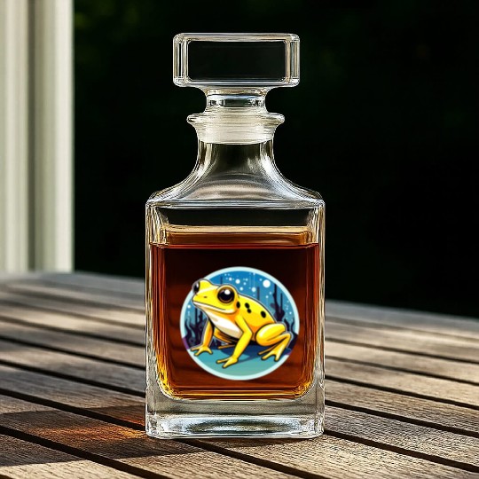 Golden Poison Frog Illustration Whiskey Decanters