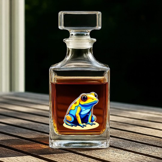 Golden Poison Frog Illustration Whiskey Decanters
